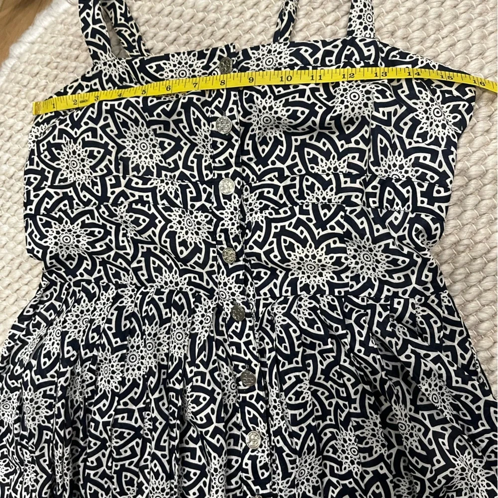 Tory Burch Button Front Geometric Floral Sundress Size 8 - Picture 5 of 11